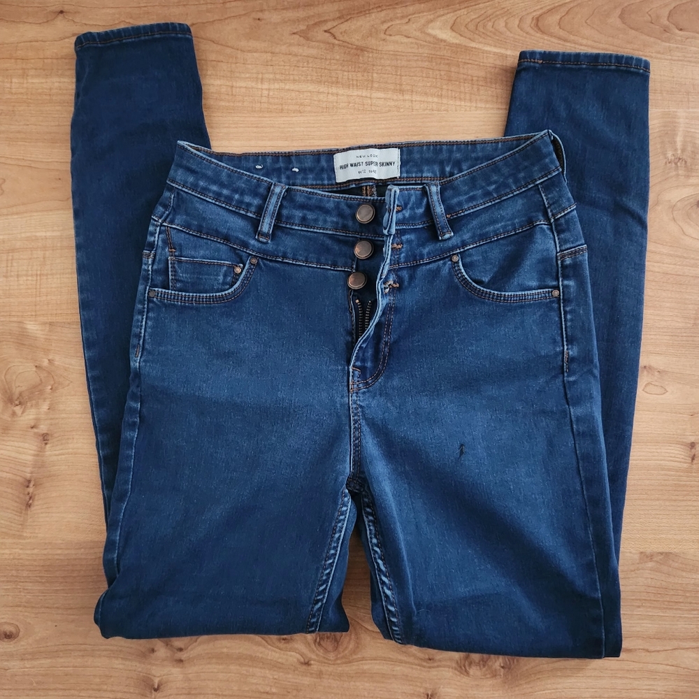 New Look High Rise Dark Blue Jeans